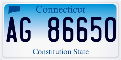 CT license plate AG86650