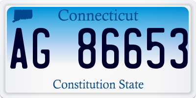CT license plate AG86653
