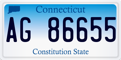 CT license plate AG86655