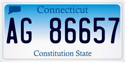 CT license plate AG86657