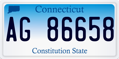 CT license plate AG86658