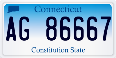 CT license plate AG86667