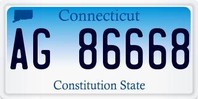 CT license plate AG86668