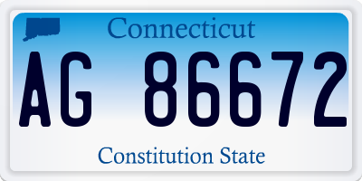 CT license plate AG86672