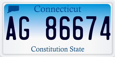 CT license plate AG86674