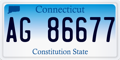 CT license plate AG86677
