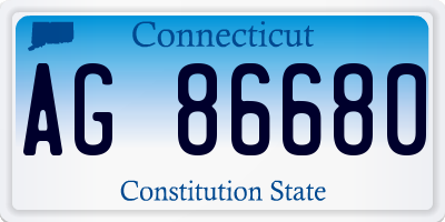 CT license plate AG86680