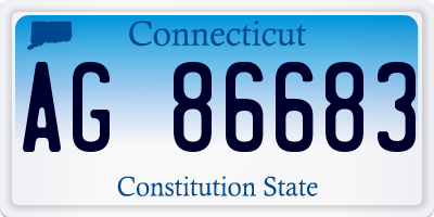 CT license plate AG86683