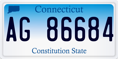 CT license plate AG86684