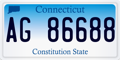 CT license plate AG86688
