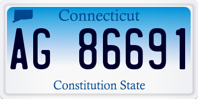 CT license plate AG86691