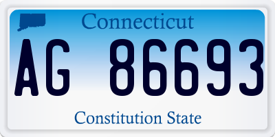 CT license plate AG86693