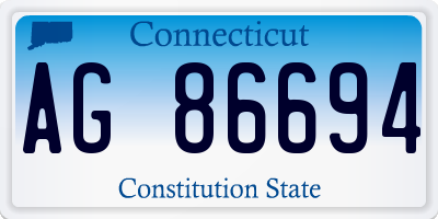 CT license plate AG86694