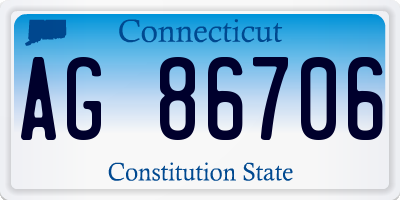 CT license plate AG86706