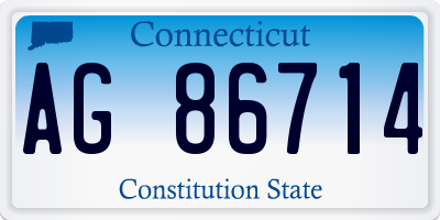 CT license plate AG86714