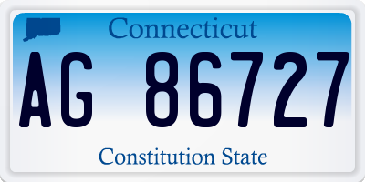 CT license plate AG86727