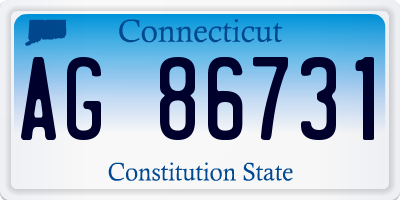CT license plate AG86731