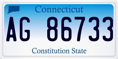 CT license plate AG86733