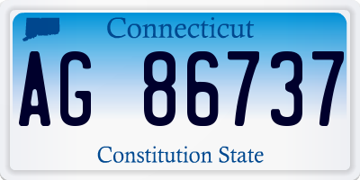 CT license plate AG86737