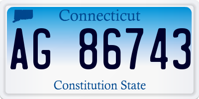 CT license plate AG86743