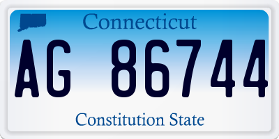 CT license plate AG86744