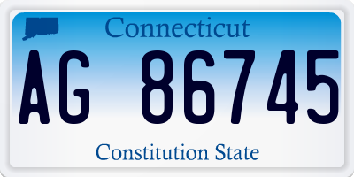 CT license plate AG86745