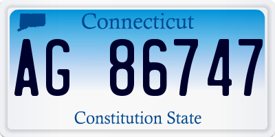CT license plate AG86747
