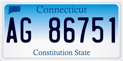 CT license plate AG86751