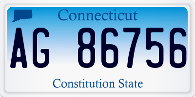 CT license plate AG86756