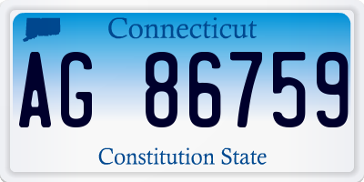 CT license plate AG86759