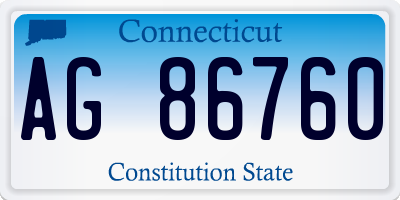 CT license plate AG86760