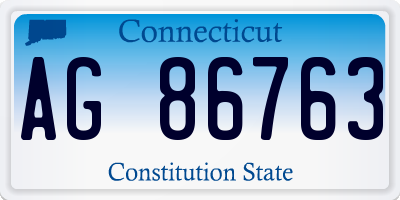 CT license plate AG86763