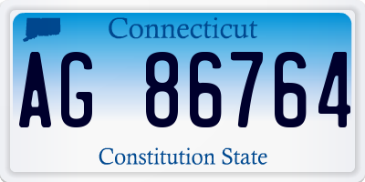 CT license plate AG86764