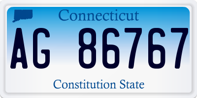 CT license plate AG86767