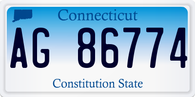 CT license plate AG86774