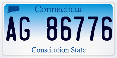 CT license plate AG86776