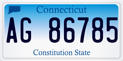 CT license plate AG86785