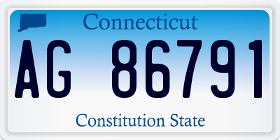 CT license plate AG86791