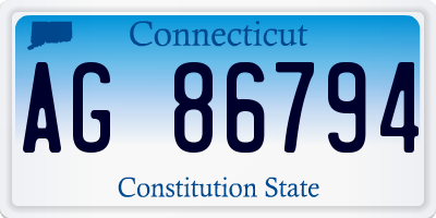 CT license plate AG86794