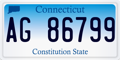 CT license plate AG86799