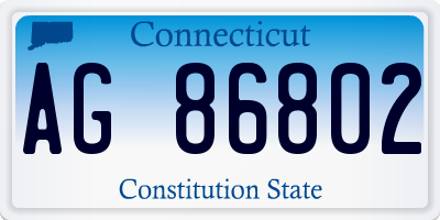 CT license plate AG86802