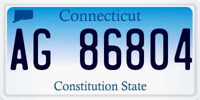 CT license plate AG86804