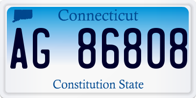 CT license plate AG86808