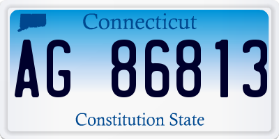 CT license plate AG86813