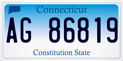 CT license plate AG86819