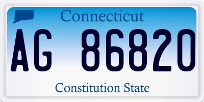 CT license plate AG86820