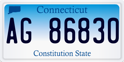 CT license plate AG86830
