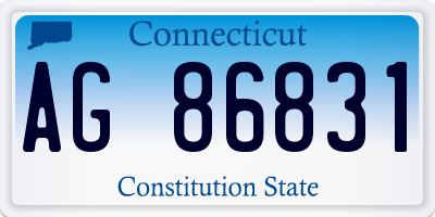 CT license plate AG86831