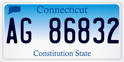 CT license plate AG86832