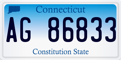 CT license plate AG86833
